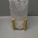 Glass Cylinder Vase with Wood Base,Bud Vase for Centerpieces,8 Inches Clear Ribbed Flower Vase,Tall Glass vase Hurricane Candle Holder,Wooden Vase Decorative for Home Decor,Wedding,Housewarming Gift