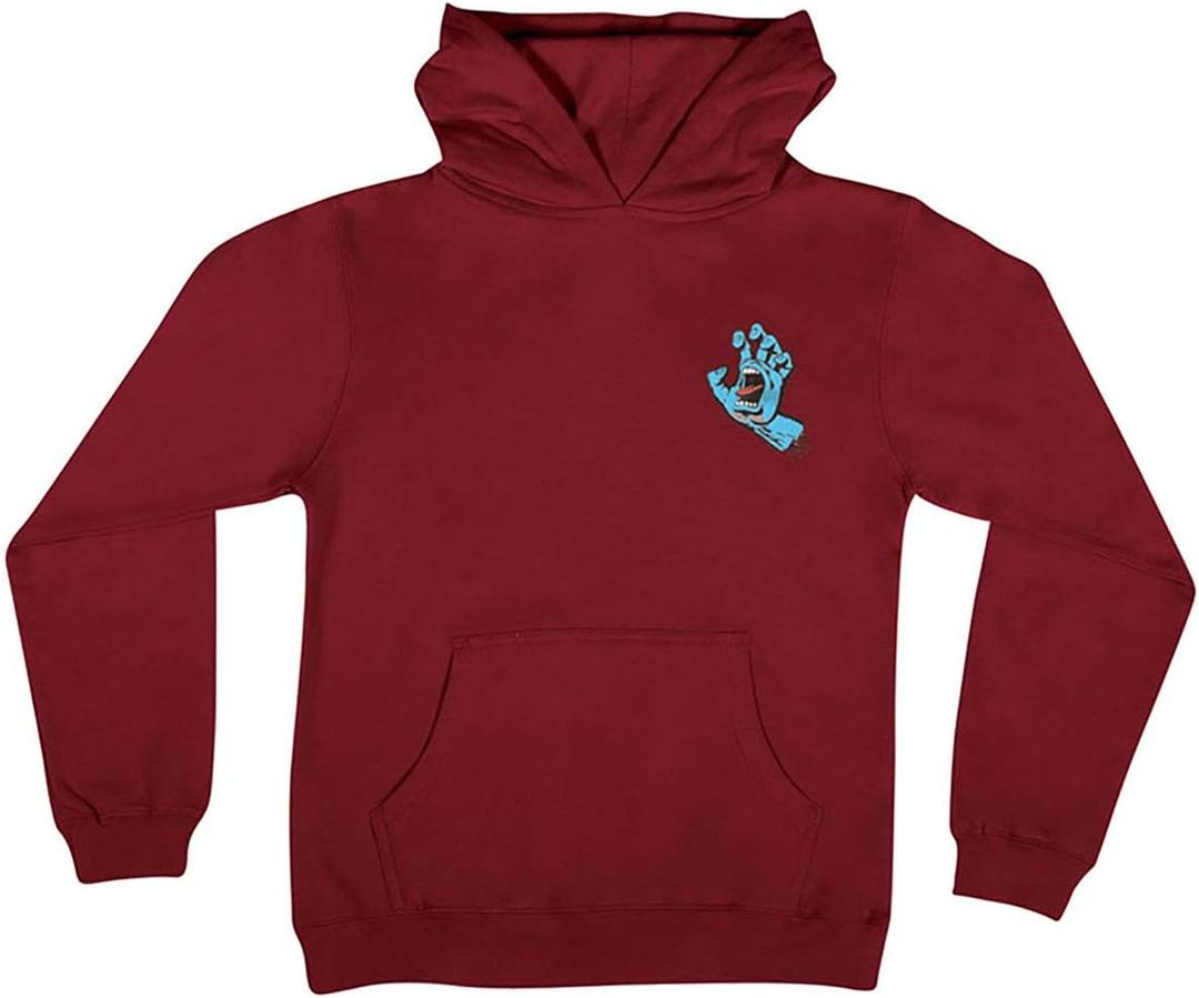 SANTA CRUZ Screaming Hand P/O Hooded Midweight Sweatshirt Maroon XL Youth (XL)
