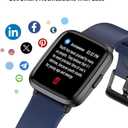 LIVIKEY Fitness Tracker Watch with Heart Rate Monitor, Activity Tracker with Pedometer, Sleep Monitor, Calories & Step Counter, IP68 Waterproof Smart Watches for Women Men Fitness Watch for Sports, Navy Blue