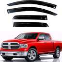 KPY Rain Guards Fit for 2009-2018 RAM 1500 Crew Cab, Out-Channel Window Visors Vent Deflectors 4PC, Truck Accessories for 2019-2024 RAM 1500 Classic, 2010-2025 RAM 2500 3500 (Mega & Crew Cab)