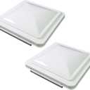 2 Packs 14 Inch RV Roof Vent Cover Universal Replacement Vent Lid White for Camper Trailer Motorhome (White 2-Pack)
