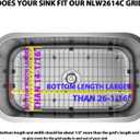 Serene Valley Sink Protector Grid 26-1/16" x 14-1/16", Centered Drain with Corner Radius 3-1/2", 304 Stainless Steel Material NLW2614C