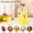 1 Gallon thickened Glass Pitcher with Lid and Spout, Borosilicate Glass Carafe for Hot/Cold Drink, Water Pitchers for Fridge, Extra Large Jug with Handle for Iced Tea, Coffee,Juice,Homemade Beverage
