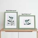 Egofine 11x14 Picture Frame Made of Solid Wood Covered by Plexiglass, Display Pictures 5x7/8x10 with Mat or 11x14 Without Mat for Table Top Display and Wall Mounting Photo Frame, Green