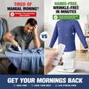 Airoflux Automatic Ironing Machine, Portable Hands-Free Wrinkle Remover with Remote Control for Shirts & Pants, Gentle on All Fabrics, Ironing Machine Perfect for Apartments, Business Travel