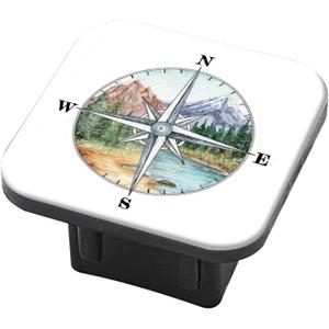 Hitch Cover Fits for 2-Inch Hitch,Compass Print Trailer Hitch Cover Tube Plug Insert,Car Exterior Accessories, Receiver Tube Hitch Plug
