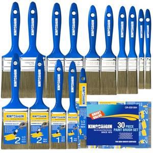 King Origin Versatile Paint Brush Set, 30 Pack, 5 Sizes Paint Brushes (0.5" 1" 1.5" 2" 2.5"), Small Paint Brushes for Walls, Furniture, Crafts - Detailed Painting & Larger Surface Coverage