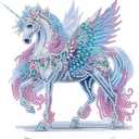 Lxmsja Tabletop Unicorn Diamond Art Kits for Adults, DIY Special Shaped Unicorn Figure Diamond Painting Desk Placement Ornament Kits for Beginners, 5D Stand Up Gem Art Craft 8x8 inch