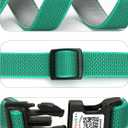 WhoseID Reflective Dog Collar with AirTag Holder,Adjustable Dog Collar with Neoprene Padded & Anti-Lost QR Code Buckle (Green, Small)