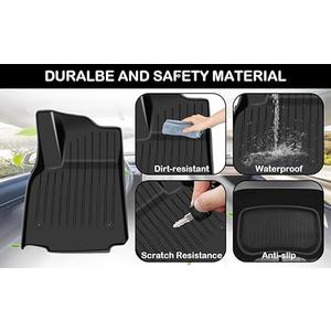 Floor Mats for Tesla Model 3 2021-2023 Custom Fit All Weather Durabel TPE Cargo Liner Accessories (Not for New 2024 Model 3) Full Set car mats (6pcs) (Model 3 Trunk mats(3-Set))