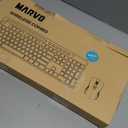 Wireless Keyboard and Mouse Combo, MARVO 2.4G Ergonomic Wireless Computer Keyboard with Phone Tablet Holder, Silent Mouse with 6 Button, Compatible with MacBook, Windows (Black)