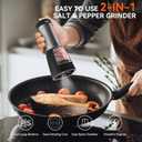 2 x MOVNO 2 in 1 Electric Salt and Pepper Grinder Set (Battery Powered), Automatic Salt and Pepper Grinder, One-Handed Operation, Adjustable Ceramic Grinder with LED Light