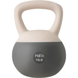 PAETA Soft Kettlebell for Home Fitness Anti-Slip Grip & Wide Handle Design,Soft Kettlebell Set, Gentle Floor-Friendly Impact 15lbs, for Home Functional Training