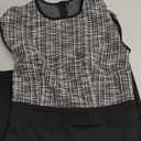 Allegra K Tweed Dress for Women Patchwork Crew Neck Cap Sleeve Office Business Bodycon Pencil Sheath Dresses