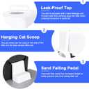 Sfozstra Cat Litter Box with Lid, Fully Enclosed Splash-Proof and Leak-Proof Urine High Edge and Odorless Cat Litter Box, Easy to Installation and Clean (Black with Pedal(S))
