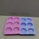 Sakolla 2 Pack Silicone Soap Molds, 6 Cavities Different Flower Shapes Silicone Mold, Perfect Making for Soap, Lotion Bar, Bath Bombs (Pink + Blue)