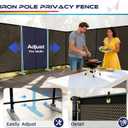 Windscreen4less Outdoor Privacy Fence Screen, 5'x12' Freestanding Privacy Fencing Set with Iron Poles and Ground Spikes, UV Resistant Mesh Cover Garden Pet Fencing for Backyard Patio Pool, Brown