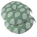 FUNHOME 15"x15"x4" Bistro Chair Cushion Set of 2, Water Repellent Round Outdoor Chair Cushions with Ties, Patio Tufted Chair Pads for Home Garden (Fair Green)