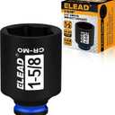 ELEAD 1/2" Drive Deep Impact Socket, 1-5/8 inch SAE 6 Point 1/2-inch Drive Impact Axle Nut Sockets, CR-MO Nut Socket Set, Oil Filter Sockets, Tools for Easy Removal of Axle Shaft Nuts