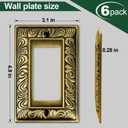 Antique Brass Decorative Decorator Light Switch Covers Wall Plate Rocker Switch Plates Outlet Covers Metal Material Wall Plates for Kitchen Bathroom (1 Gang Single Decorator-6 Pack)