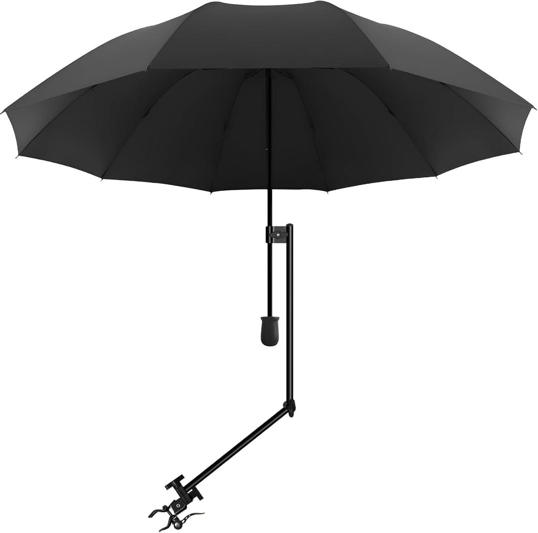 XLINGZA UPF 50+ Beach Umbrella with Adjustable Universal Clamp
