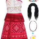 Girls Halloween Costume Set for Ocean Princess Costume Kids Cute Dress Birthday Outfits Gift Hawaii Theme Party (110 (3-4 Years))