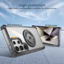 Compatible for Samsung Galaxy S22 Ultra Case [Compatible with Magsafe] 360 Rotatable Ring Stand Magnetic Military Grade Clear Case for Samsung S22 Ultra 6.8 Inch Black