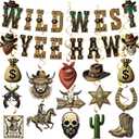 2 x Western Cowboy Party Decorations - West Rodeo Theme Decor Wild West Yee Haw Banner Hanging Swirls for Birthday Baby Shower Party Supplies