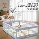 Baby Playpen with Mat, 50 x 50 Inch Play Pen Playards, Playpen for Babies and Toddlers, Baby Playard for Indoor & Outdoor Active Center Game Fence, Skin-Friendly Fabric and Soft Breathable Mesh