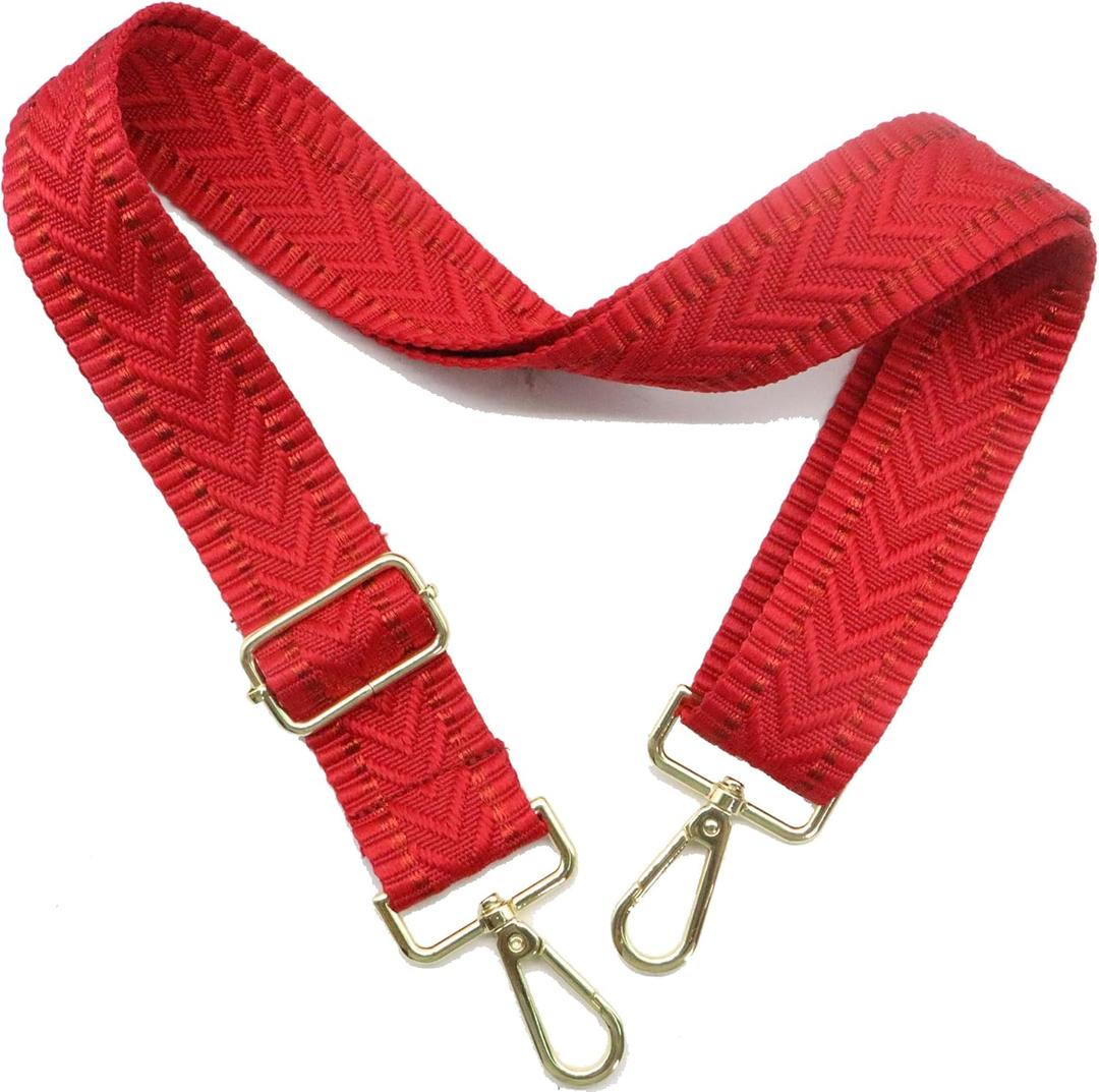 Crossbody Straps for Purses Gold Hardware Purse Strap Wide Shoulder Strap Adjustable Replacement,Retro Jacquard Embroidery for Shoulder Bags