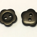 14mm Black Flower Shaped Buttons - The Button Shed