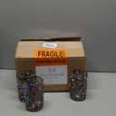 Confetti Rocks 14 oz Drinking Glasses (set of 6) Mexican Handmade Multicolor Glassware, Recycled Glass, Lead-free, Toxin-Free (Drinking)