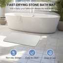 Stone Bath Mat, 2 Pack Diatomaceous Earth Shower Mat, Non-Slip Super Absorbent Quick Drying Bathroom Floor Mat, 24x15, Off-White