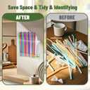 Acrylic Straw Holder for Cabinet Door with Double Sided Adhesive Tape Reusable Straw Organizer chopsticks Storage Small Kitchen Accessory Container for Counter Cupboard(Transparent