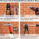 KOFANI Steel Garage Storage Hooks - 16 Pack Anti-Slip Coating, Heavy Duty Wall Mount Hooks for Hanging Bike, Ladder, Garden Tools