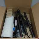 Modern Floor Lamp Adjustable Height Standing Lamp Tall Lamp with 3 Color Temperatures Floor Lamps for Living Room Bedroom Office Beige Shade Bulb Included-Brown