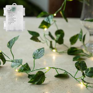 Vine with Fairy Lights, 33ft 100 LEDs Vine Lights Pothos Battery Operated Indoor String Lights, Artifical Garland Leaf Fairy Light Wall Wedding Garden Dorm Bedroom Decor