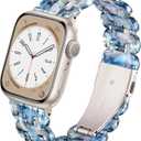 Lightweight Resin Band For Apple Watch Series 11 10 9 8 7 6 5 4 3 2 1 SE 3 2 Ultra 3 2, Fashion Adjustable Replacement Strap for iWatch Bands 38mm 40mm 41mm 42mm 44mm 45mm 46mm 49mm for Women Men