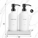 Prus Waso White Soap Dispenser Set, Contains Hand and Lotion Dispenser with Pump. Perfect for Guest Bathroom Decor. (White)