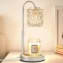 CASTLELIFE Dimmable Candle Warmer Lamp with Timer, Height Adjustable Candle Warmer for Jar Candles, Electric Wax Melt Warmer for Home Decor House Warming Gifts, Birthday Gifts for Women, Silver-Glass