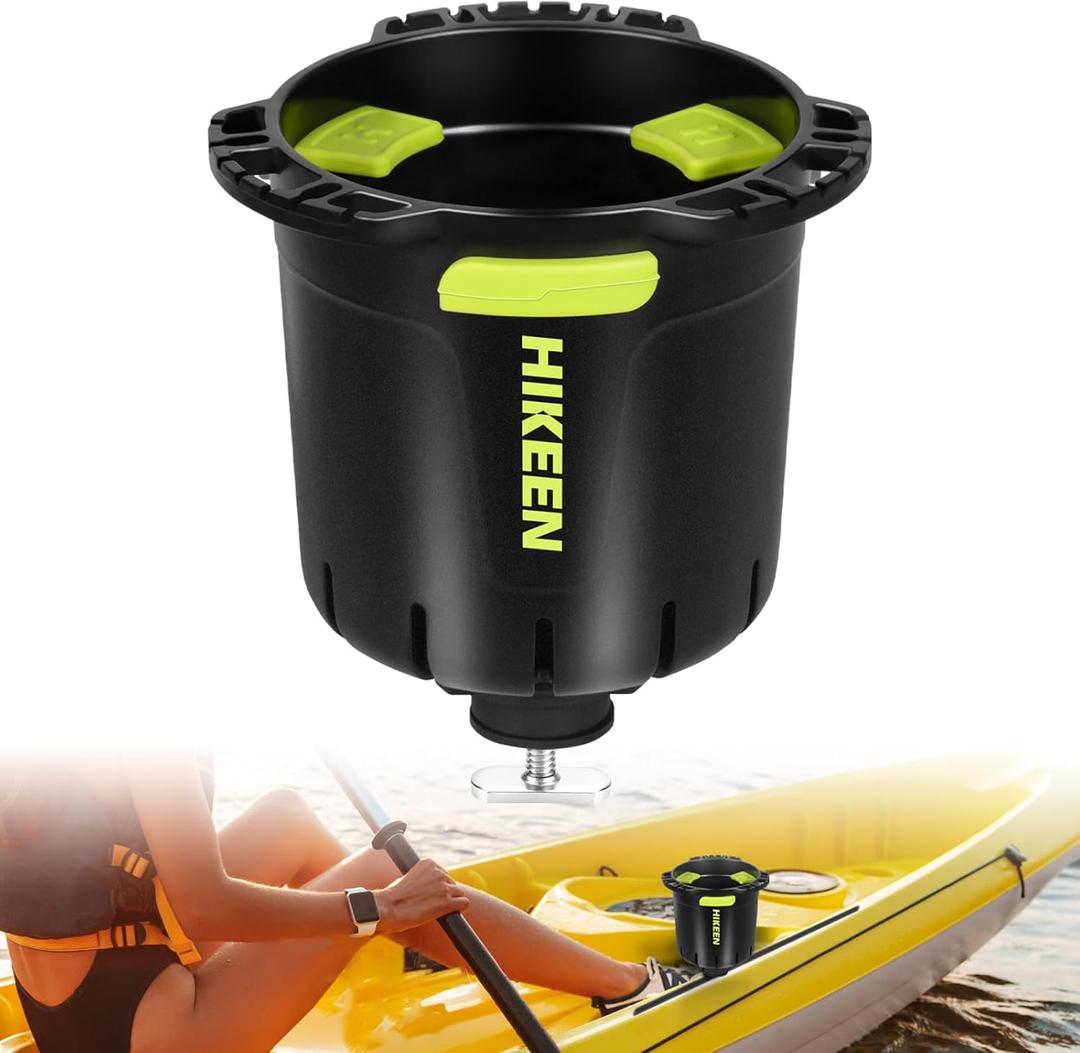 Kayak Cup Holder with Rubber Tab, Multi-Functional Cup Holder for Kayak Water Bottle Holder, Drinks Holder, Fishing Tool, Lures Storage, Kayak Track Mount Install(1Pack)
