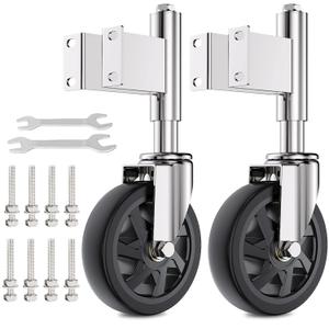 Spring Loaded Gate Casters 6 Heavy Duty Gate Caster Wheels with Hardware 600 Lbs Load Capacity, Pack of 2