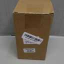 RELBRO Glass Mouthwash Dispenser for Bathroom, 11.8 OZ Refillable Mouthwash Container with Cup, Auto Pour Spout, Bamboo Tray, Funnel, Stickers, Clear, 1 Pcs