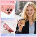 jueaes Cute Bow Case for iPhone 16 Pro with Finger Hand Wrist Strap