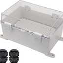Zulkit Junction Box ABS Plastic Dustproof Waterproof IP65 Electrical Boxes Hinged Shell Outdoor Universal Project Enclosure Grey Clear Cover With Mounting Plate 11.8 x 7.9 x 6.3 inch (300x200x160mm)