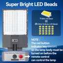 7500W Solar Street Lights Outdoor, 450000LM 7000K Solar Parking Lot Lights Dusk to Dawn 30000mAh IP67 Waterproof Pole Security Flood Lamps with Motion Sensor and Remote for Yard, Garage, Driveway