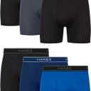 Hanes Men's Value Performance Stretch Boxer Brief Underwear, MoistureWicking, 6-Pack (M)