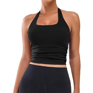 BMJL Womens Halter Built in Bra Workout Sports Tank Tops Summer Trendy Backless Going Out Clothing 2025 XS