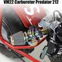 YOXUFA VM22 26mm Carburetor Exhaust Pipe Muffler Stage 2 Kit for Predator 212cc 224cc 196cc Coleman CT200U BT200X Baja MB200 KT196 Go Kart 6.5HP GX160 Engine Parts Mini Bike Throttle Assembly (colour-plated)