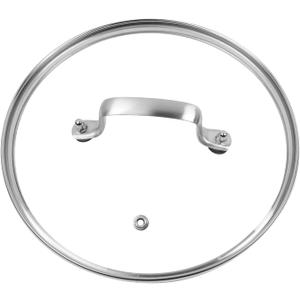 9" Tempered Glass Pan Lid with Steam Vent, Thickened to 4mm and Dishwasher Safe and Oven up to 480, Universal Lid Fit for Cast Iron Skillets, Frying Saute Pan, Cooking Pot (Silver)